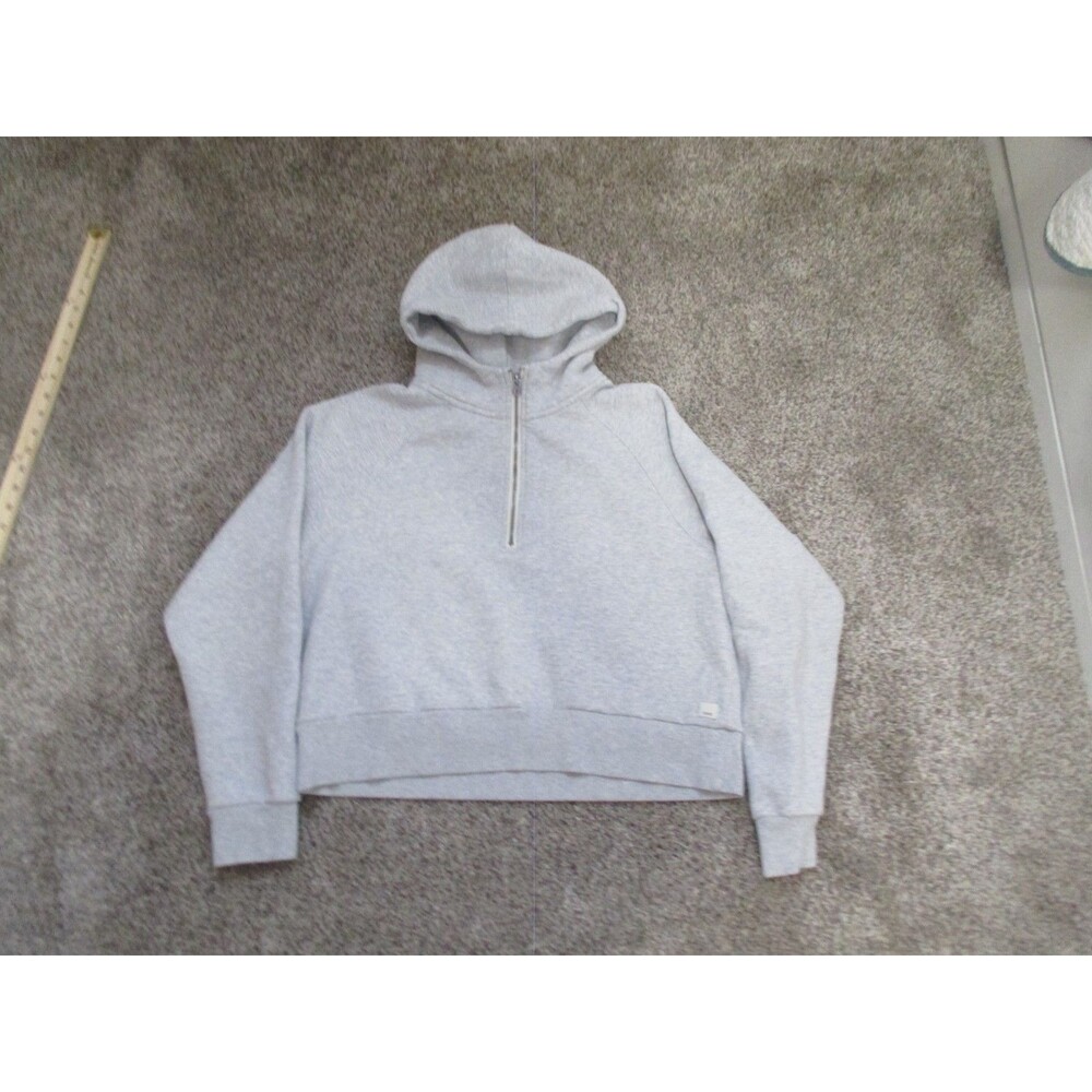 Vuori Restore Half Zip Hoodie Sweatshirt grey heather Athleisure Women’s Large
